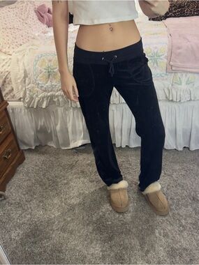 Y2K Black Velour Drawstring Lounge Pants